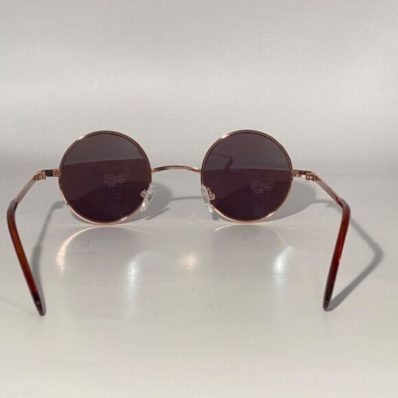1078 John Lennon Round Blue Mirrored Sunglasses Metal Frames New - Picture 5 of 9